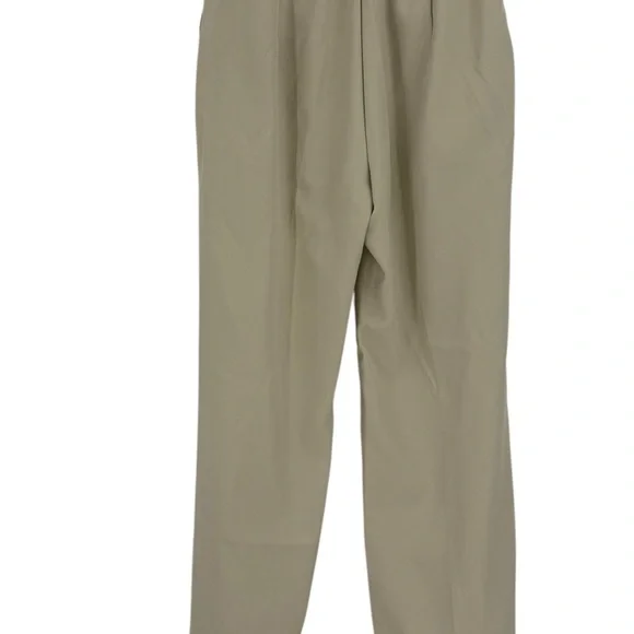 FUNYYZO Wide Leg Work Trousers High Elastic Back Waist Beige Straight Leg Pants - Picture 7 of 8